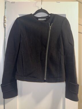 Vince Black Asymmetric Zip Jacket